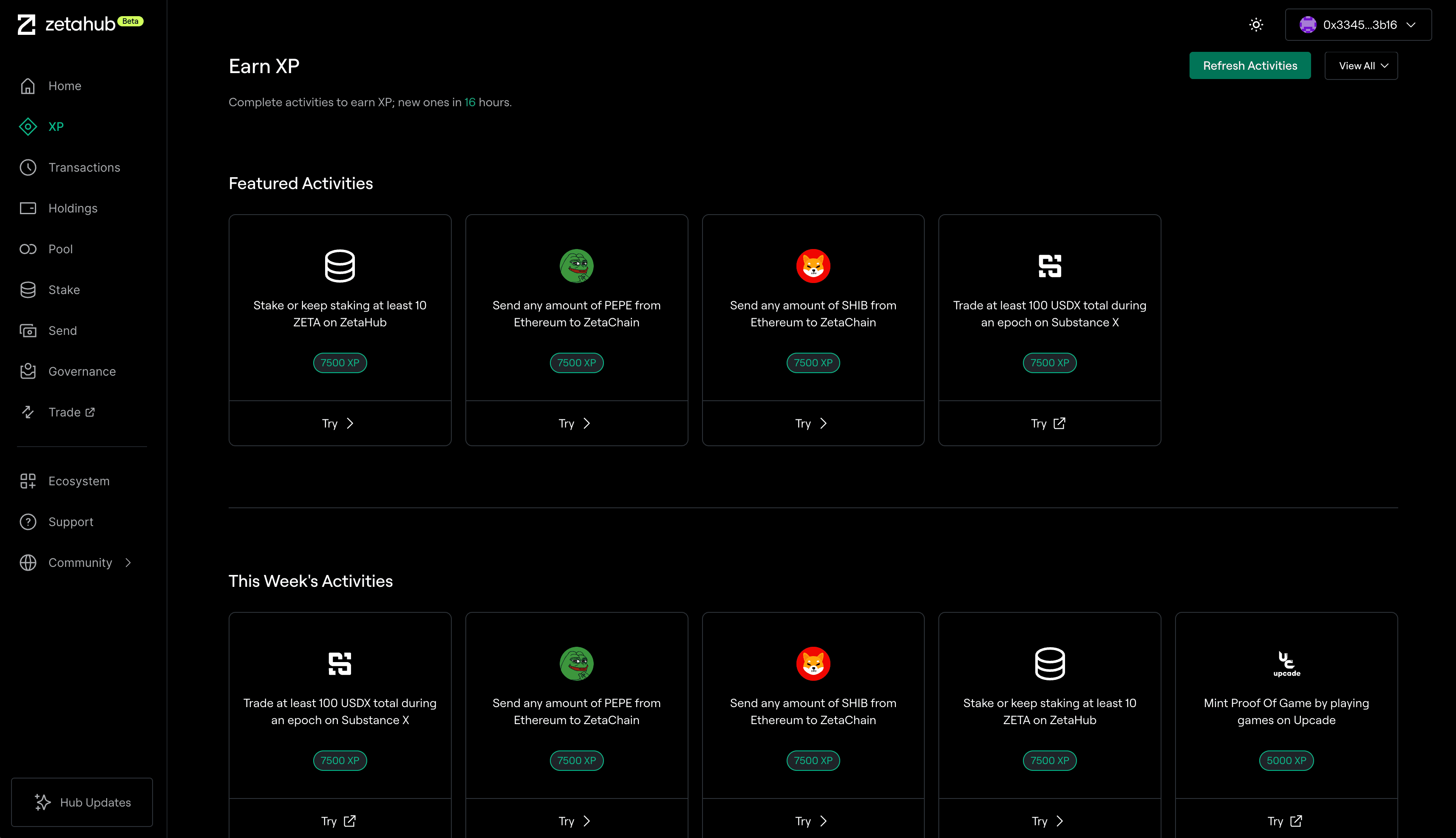 XP Dashboard